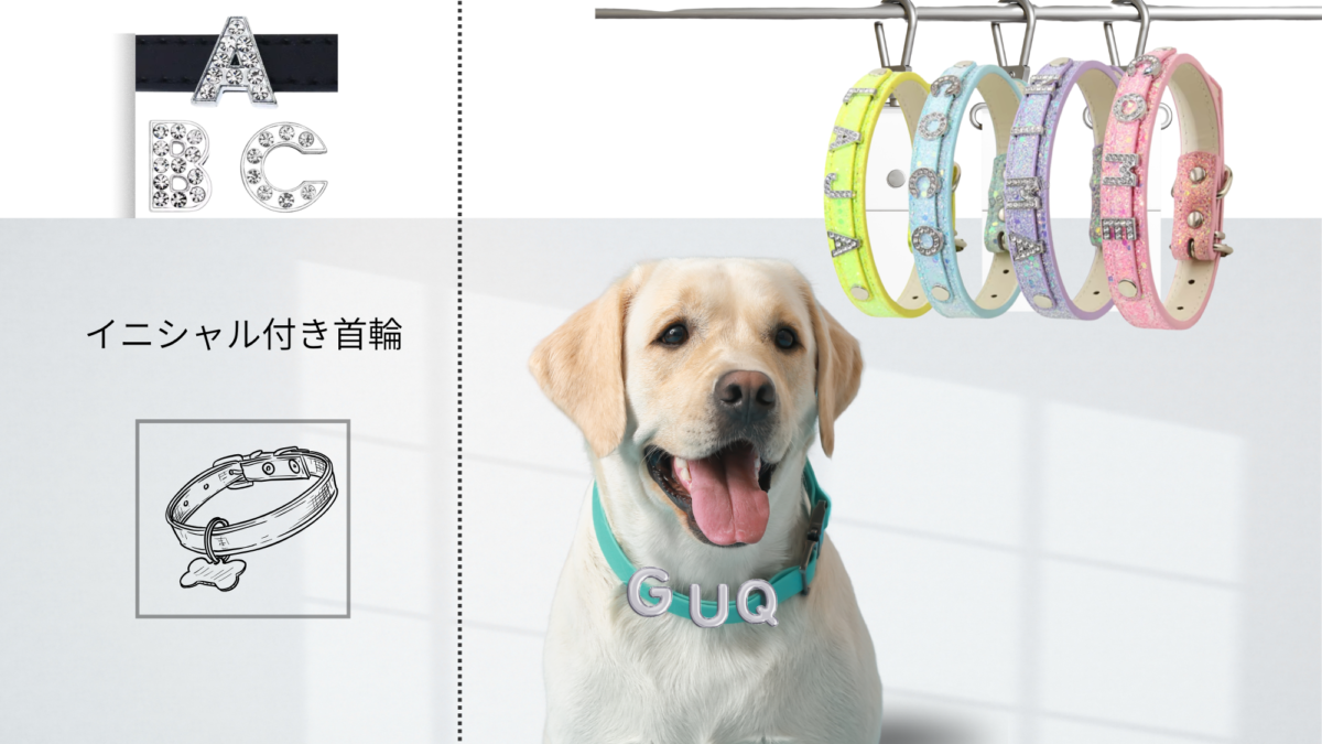 ペット用イニシャル入り首輪